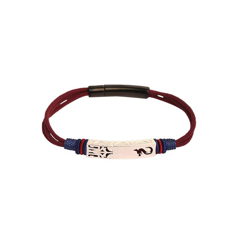 925 Sterling Silver Dragon Braided Bracelet