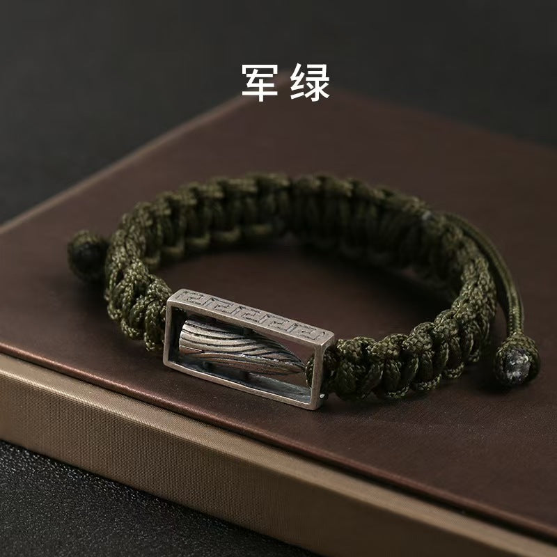 925 Silver Vintage Bullet Hand-woven Bracelet