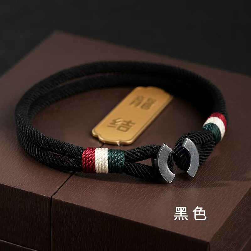 925 Silver Fashion Simple Captain Hand-woven Bracelet