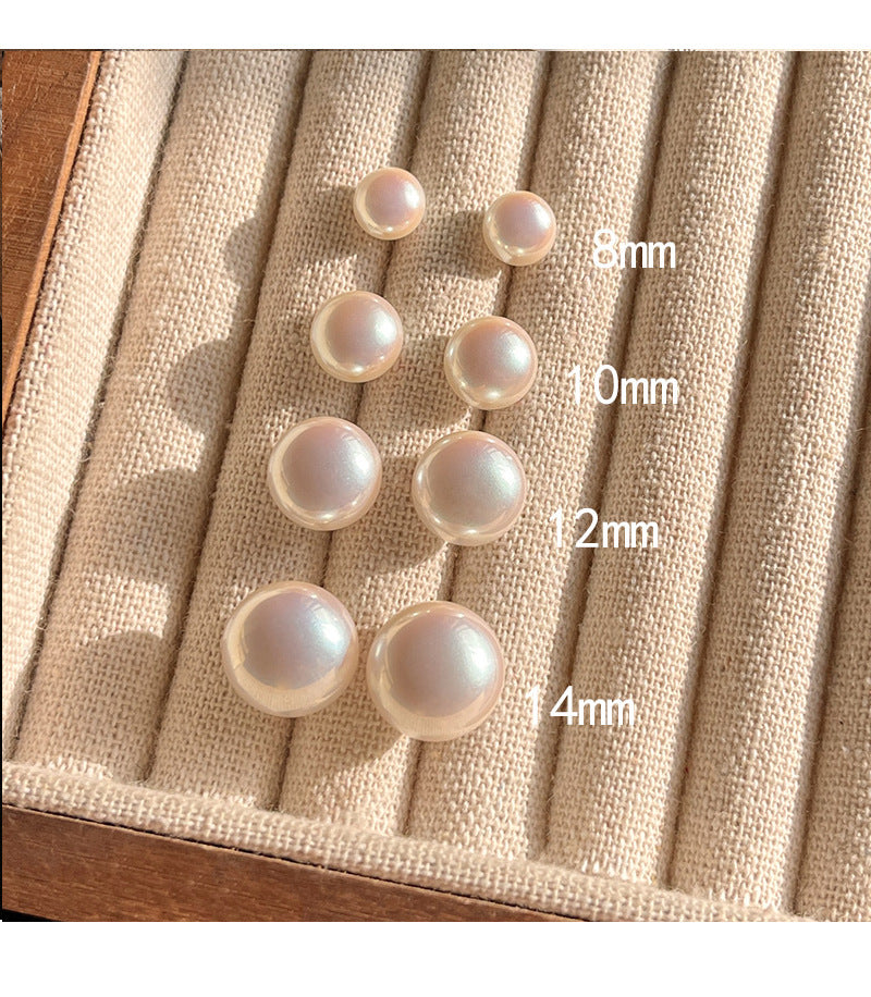 S925 silver needle steamed pearl earrings light luxury niche simple high-end earrings wholesale