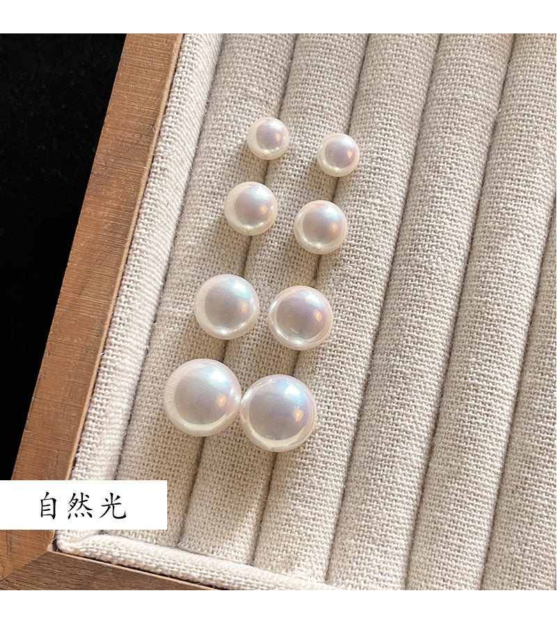 S925 silver needle steamed pearl earrings light luxury niche simple high-end earrings wholesale