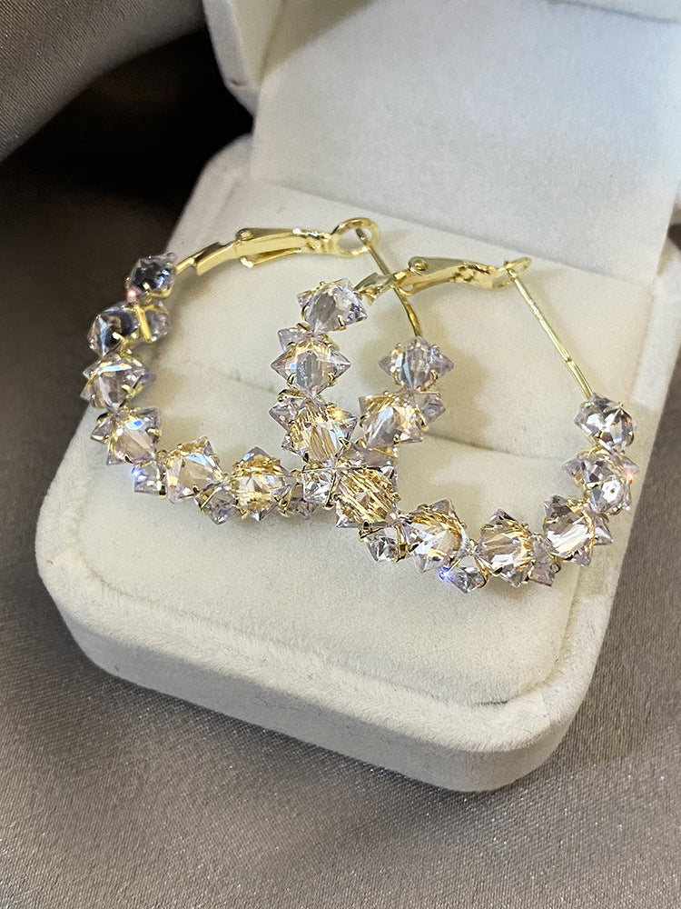 Sparkling exquisite zircon crystal earrings