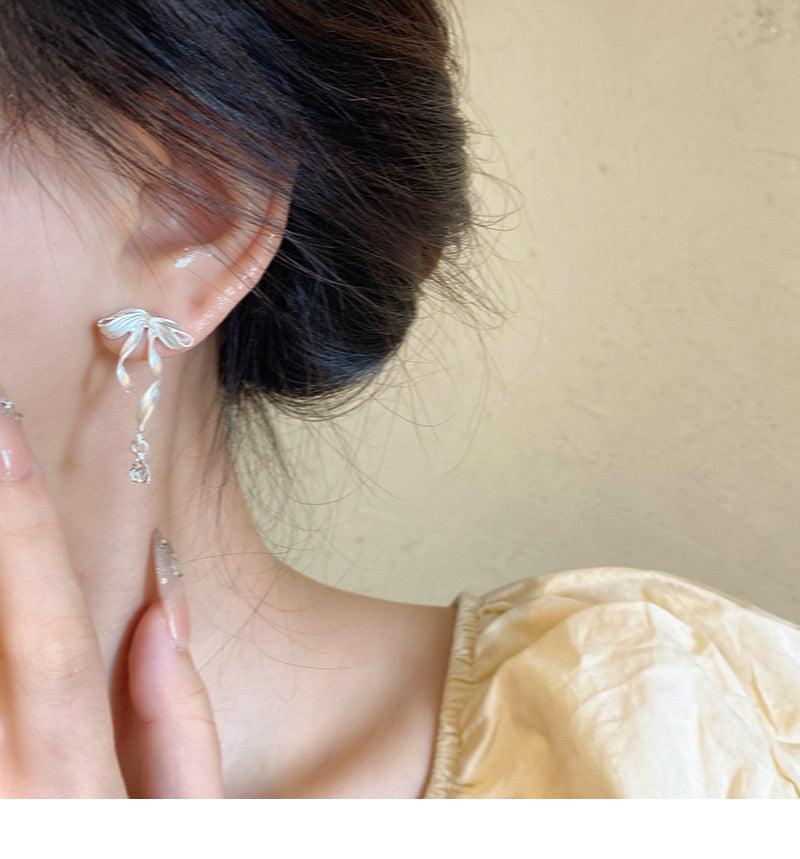 French niche design long tassel versatile earrings