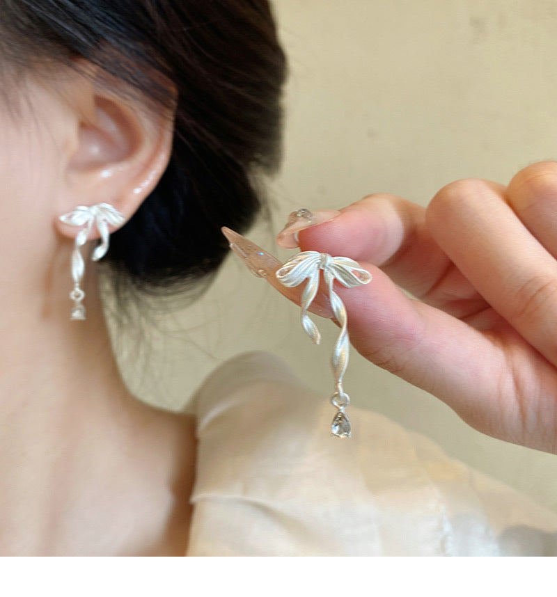 French niche design long tassel versatile earrings