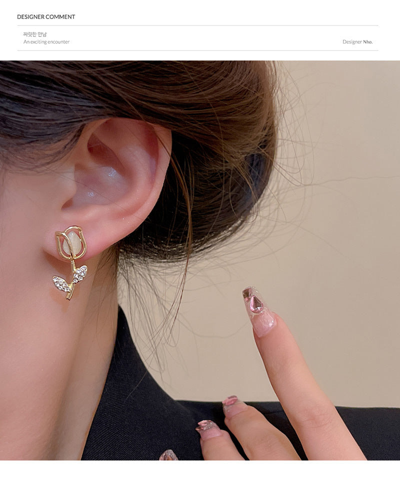 2025 New Cat's Eye Rose Earrings