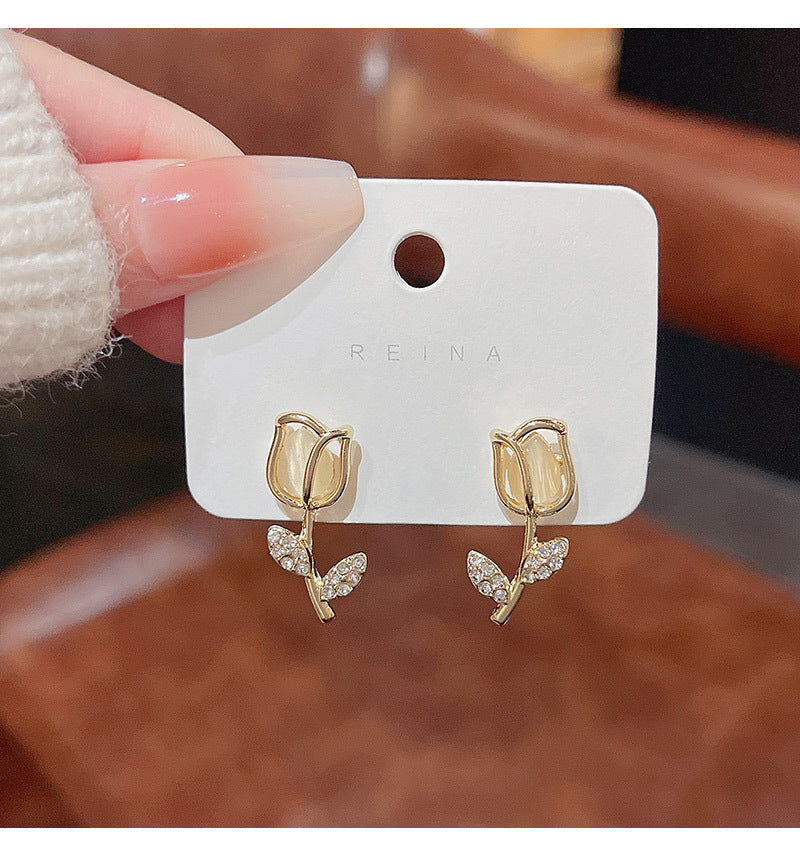 2025 New Cat's Eye Rose Earrings