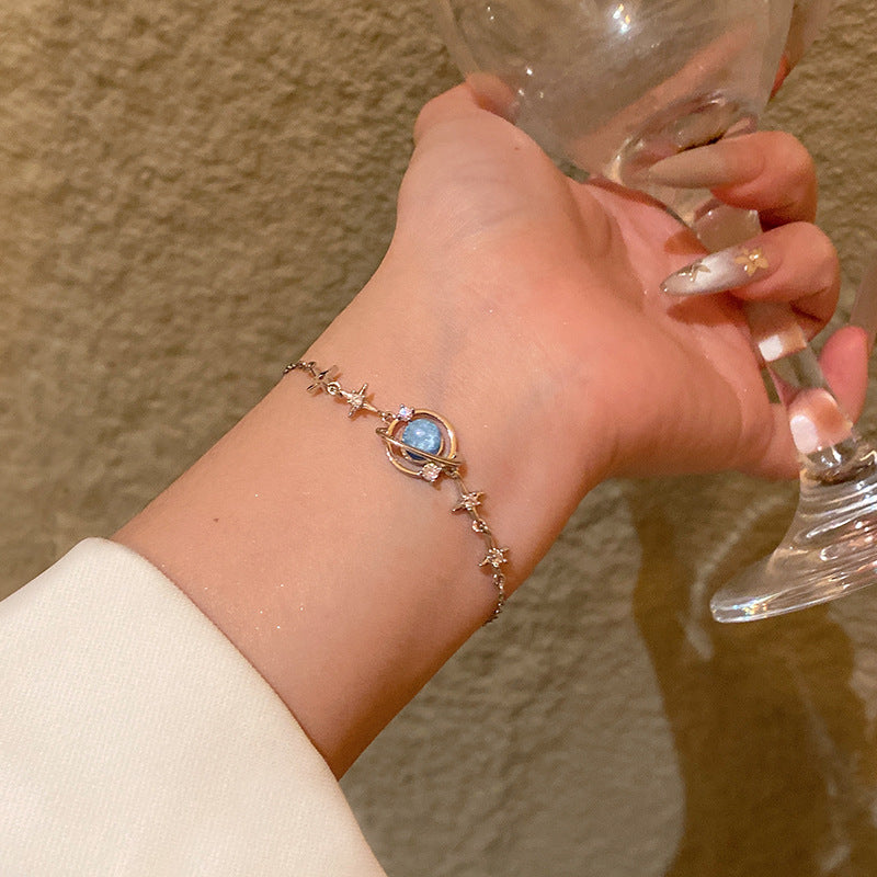 Light luxury pearl glitter zircon heart bracelet crystal women's bracelet