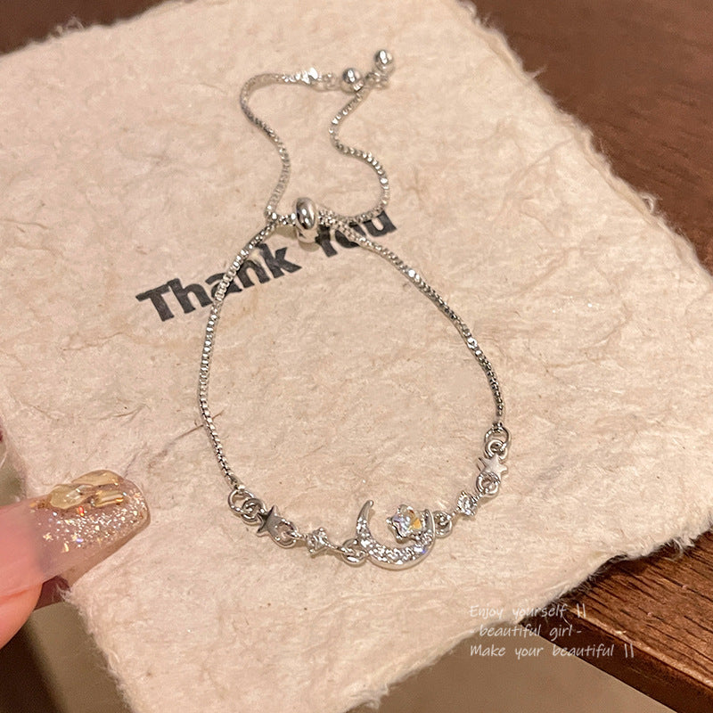 Light luxury pearl glitter zircon heart bracelet crystal women's bracelet