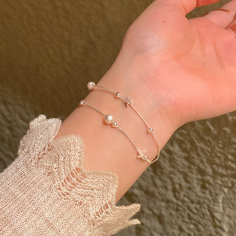 Light luxury pearl glitter zircon heart bracelet crystal women's bracelet