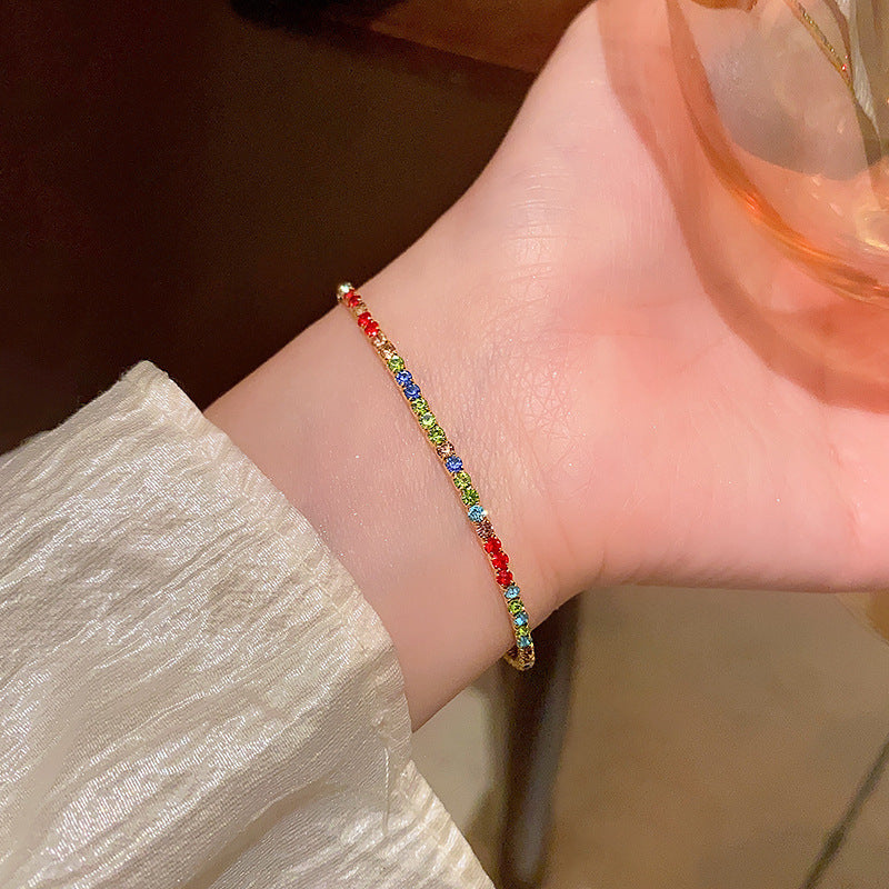 Light luxury pearl glitter zircon heart bracelet crystal women's bracelet