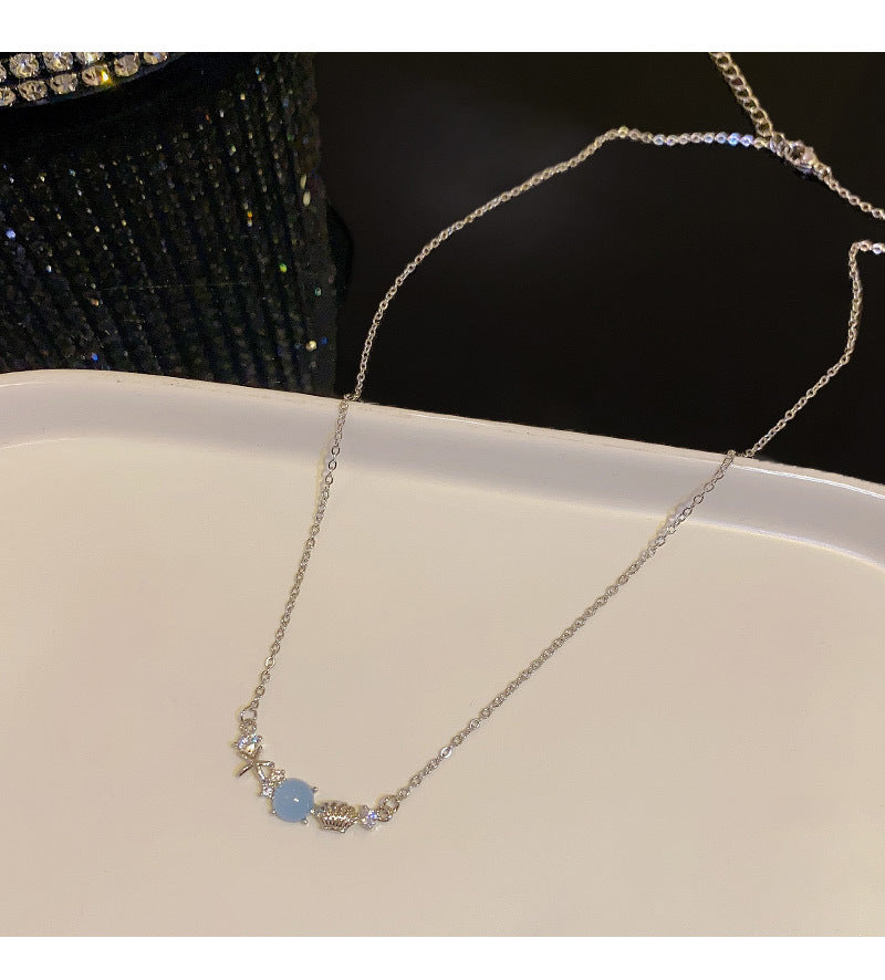 Ocean memory titanium steel necklace female ins trendy net red same style versatile temperament titanium steel