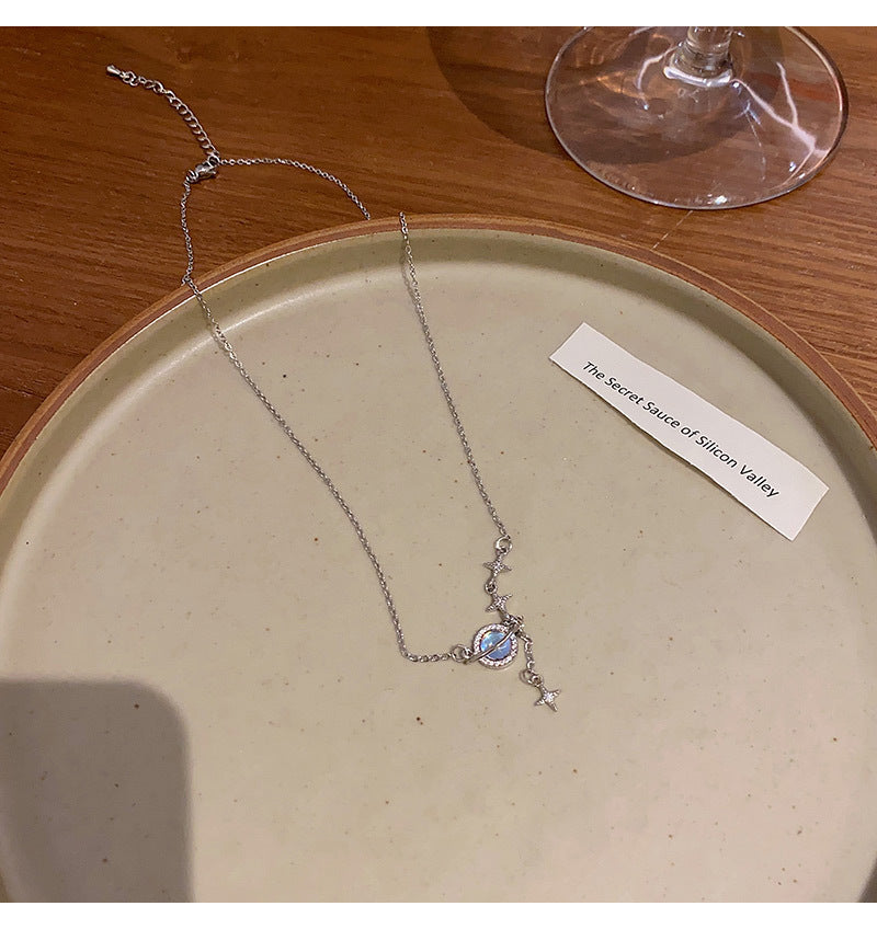 ins trendy high-end design galaxy universe titanium steel necklace