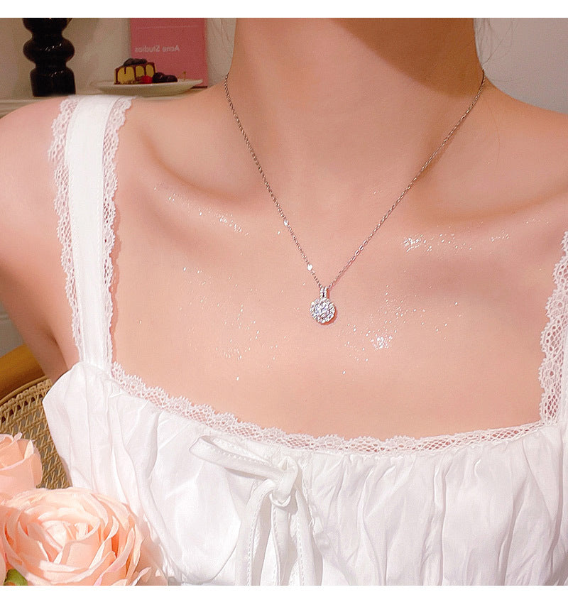 High-end sparkling zircon pendant necklace