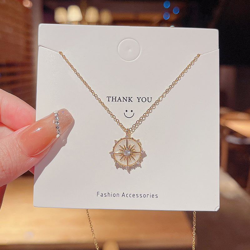 Women's series zircon imitation pearl titanium steel alloy necklace hot sale wholesale
