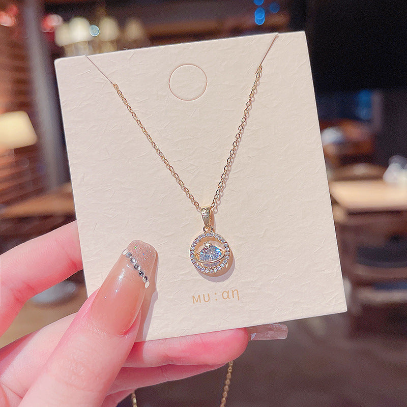 Women's series zircon imitation pearl titanium steel alloy necklace hot sale wholesale