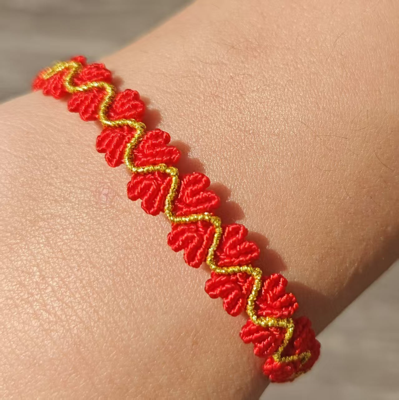 Handmade Braided Rope with Heart-to-Heart Design