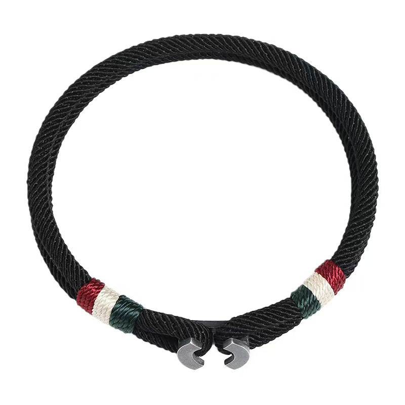 925 Silver Fashion Simple Captain Hand-woven Bracelet