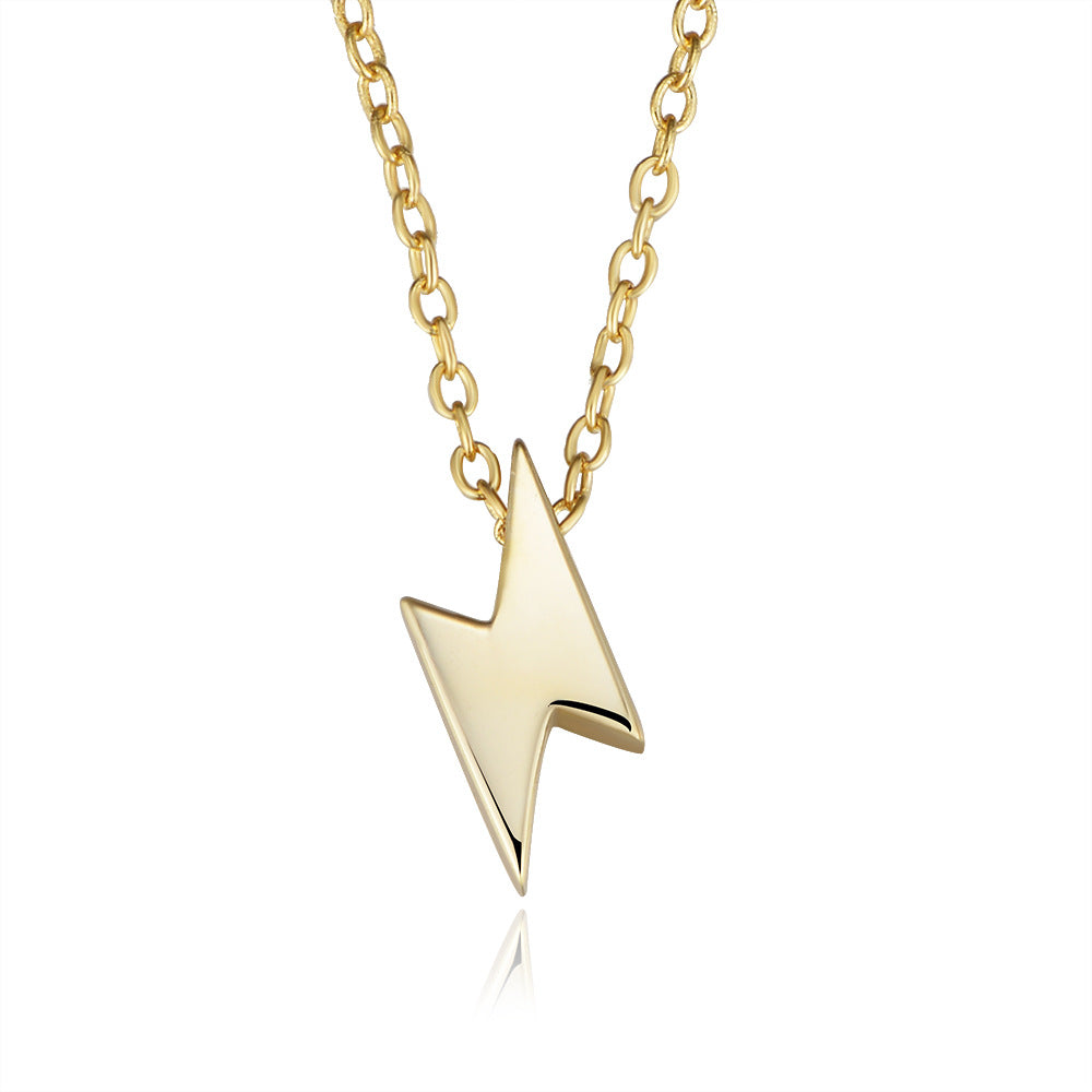 925 Sterling Silver Mini Lightning Bolt Necklace, Dainty Choker
