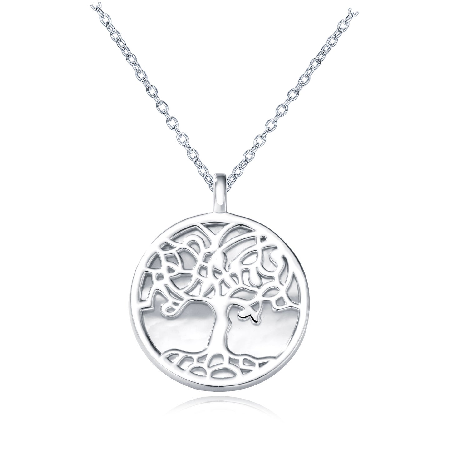 Sterling Silver Elegant Tree of Life Shell Pendant for Women, High-End Versatile Accessory