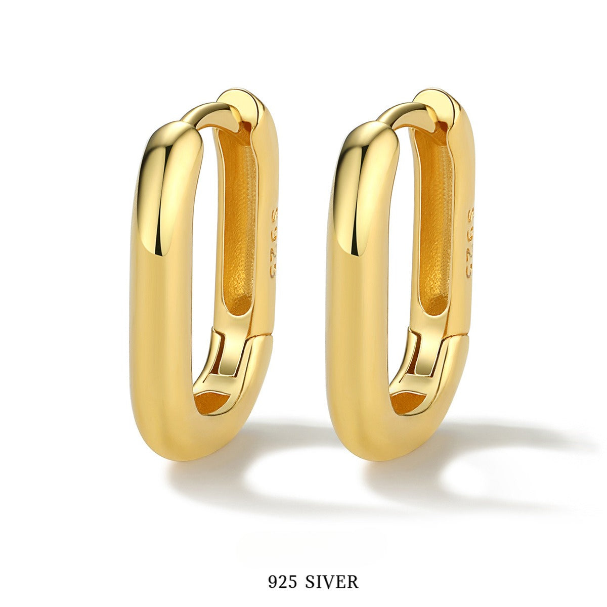 Oval Hoop Ear Cuffs - S925 Silver Minimalist Light Luxury