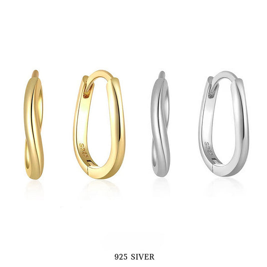 Wavy Hoop Earrings - S925 Silver Asymmetric Minimalist Geometric