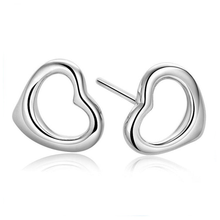 925 Sterling Silver Heart Stud Earrings, Dainty Minimalist Jewelry