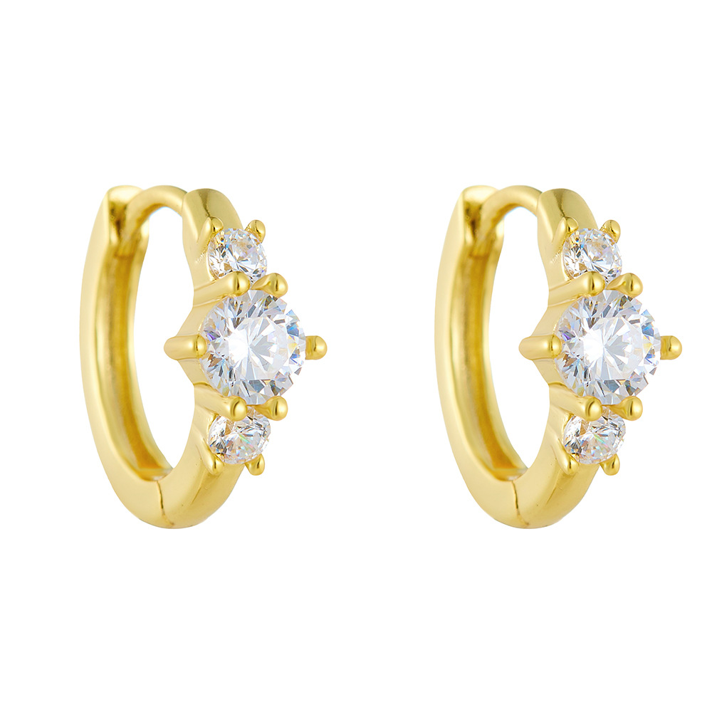 S925 Sterling Silver Small Hoop Earrings with Sparkling Zircon, Minimalist Geometric Huggie Earrings for Women, Hypoallergenic Jewelry Gift