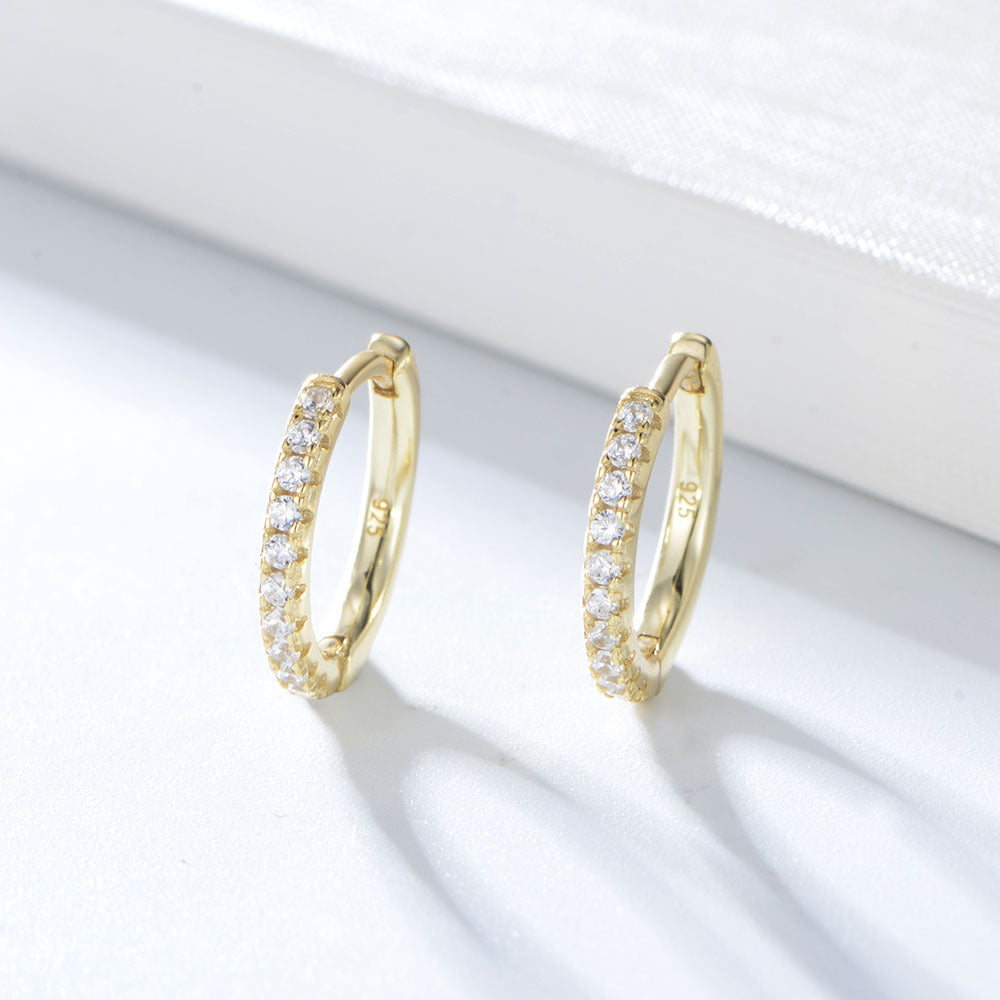 925 Sterling Silver Micro-Pave Zirconia Round Hoop Earrings, Amazon Best Seller Trendy Jewelr