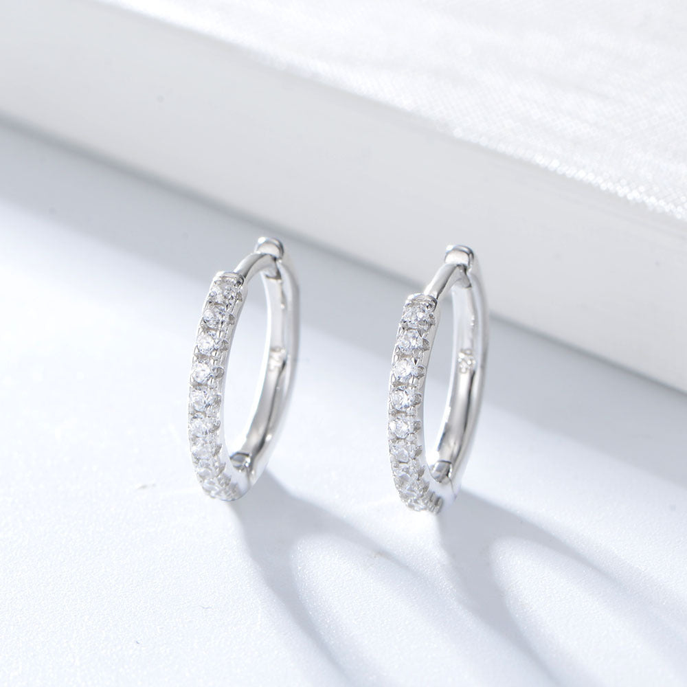 925 Sterling Silver Micro-Pave Zirconia Round Hoop Earrings, Amazon Best Seller Trendy Jewelr