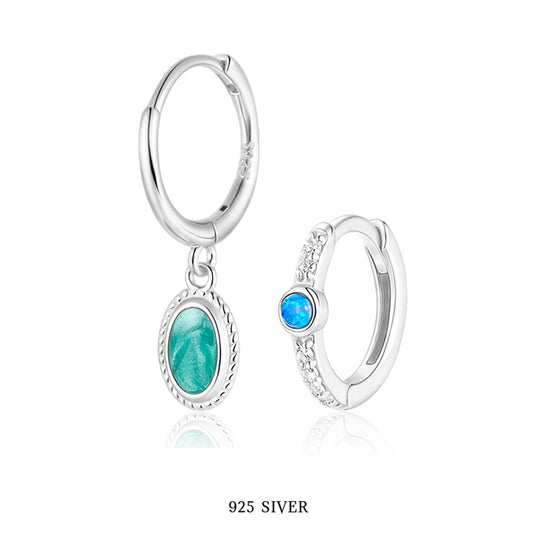 Asymmetric Opal Ear Cuffs - 925 Silver Enamel Drip Factory Direct