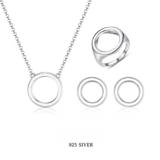 Geometric Drip Pendant Necklace - 925 Silver Minimalist Choker