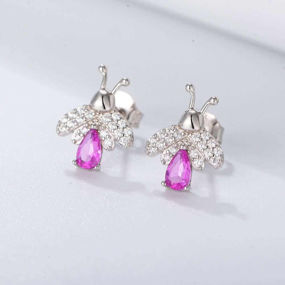 925 Sterling Silver Honey Bee Stud Earrings for Women, Sparkling Zirconia Bumble Bee Earrings, Unique Niche Design, Hypoallergenic Luxury Jewelry Gift
