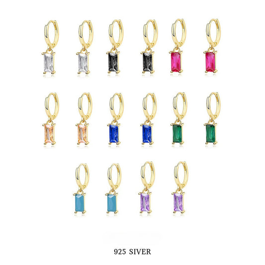 Zircon Earrings Wholesale - S925 Sterling Silver Minimalist Niche Studs