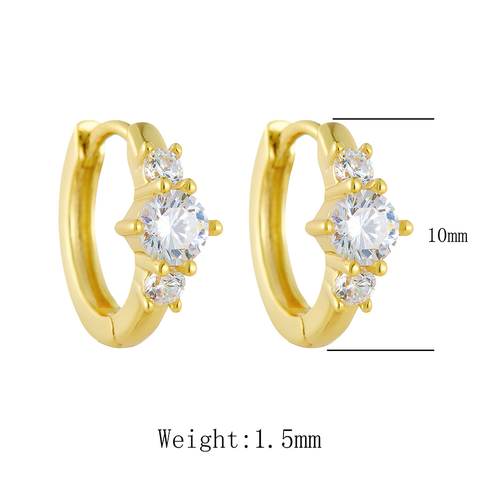 S925 Sterling Silver Small Hoop Earrings with Sparkling Zircon, Minimalist Geometric Huggie Earrings for Women, Hypoallergenic Jewelry Gift