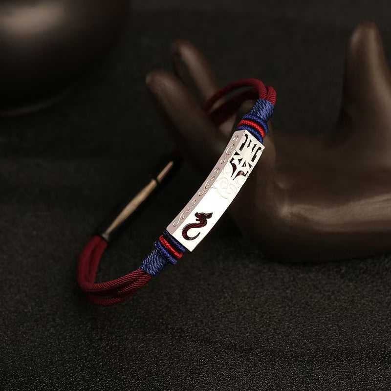 925 Sterling Silver Dragon Braided Bracelet
