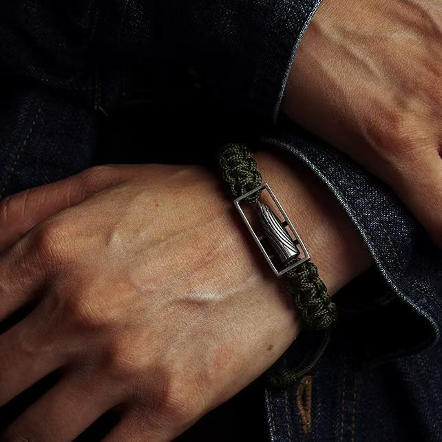 925 Silver Vintage Bullet Hand-woven Bracelet