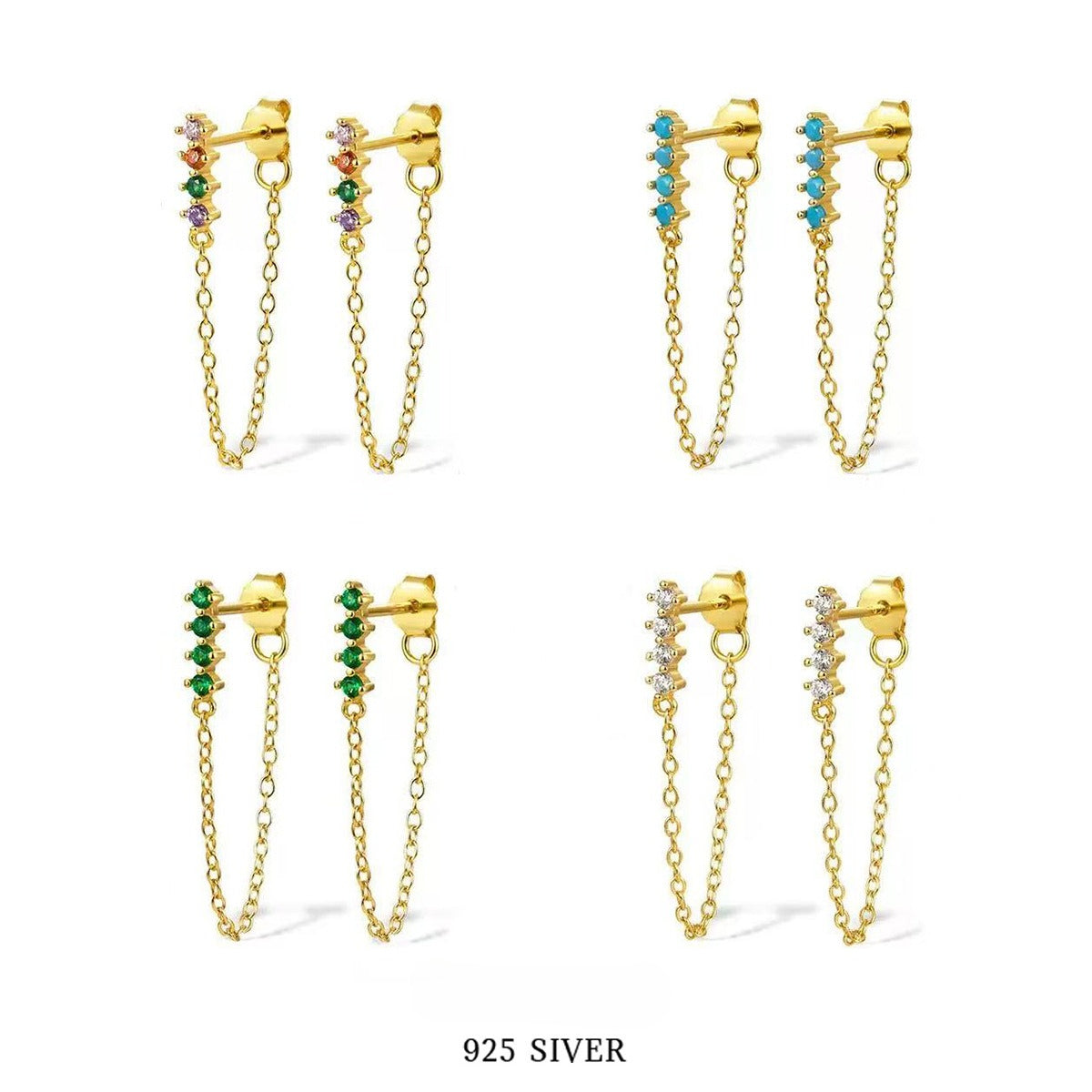 Diamond Fringe Earrings - S925 Silver Long Light Luxury Niche