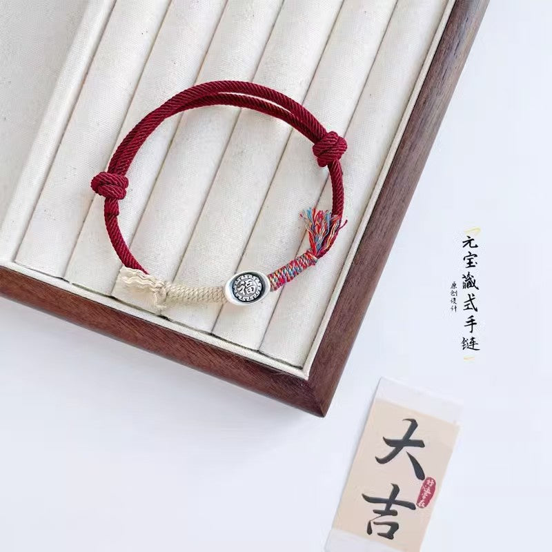 999 sterling silver vintage ingot fortune braided bracelet