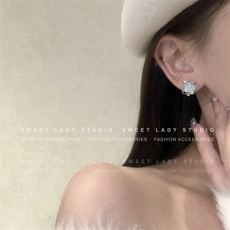 S925 silver needle small fresh super fairy temperament star earrings