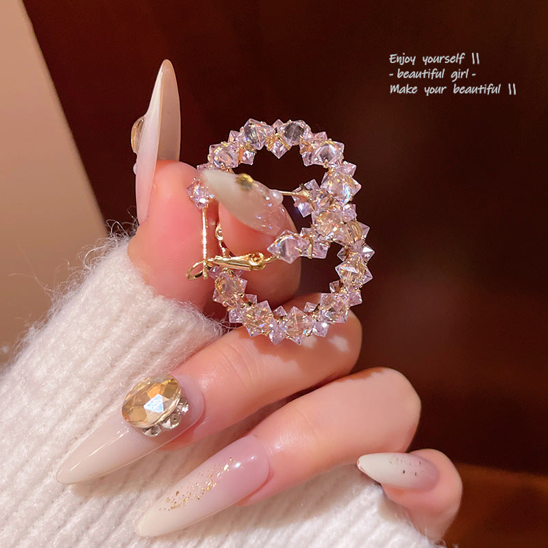 Sparkling exquisite zircon crystal earrings