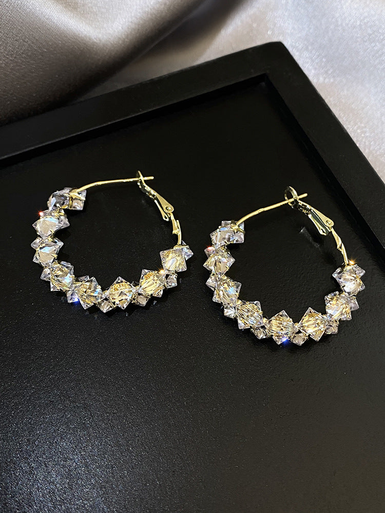Sparkling exquisite zircon crystal earrings