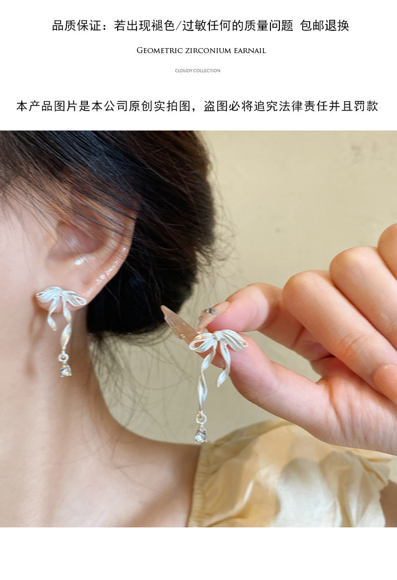 French niche design long tassel versatile earrings