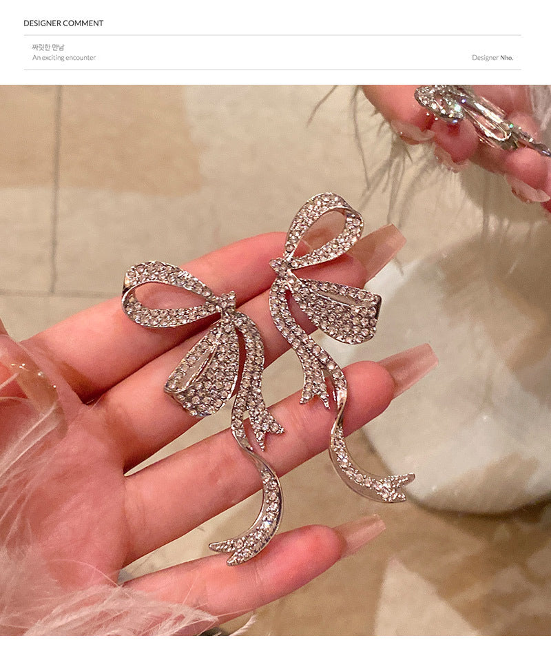 Light luxury niche high-end exaggerated butterfly earrings celebrity style