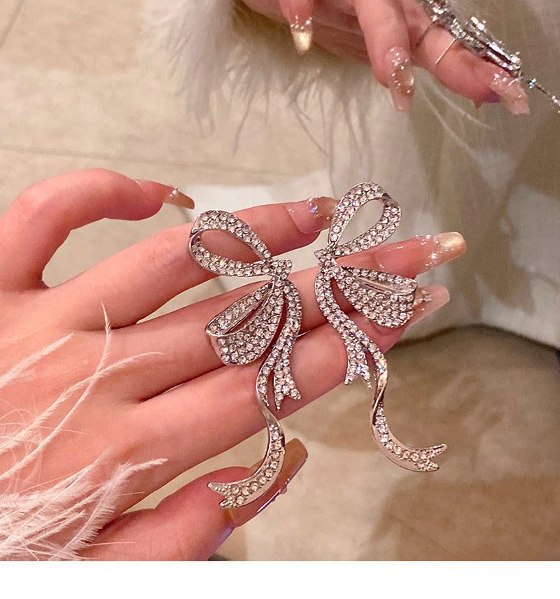 Light luxury niche high-end exaggerated butterfly earrings celebrity style