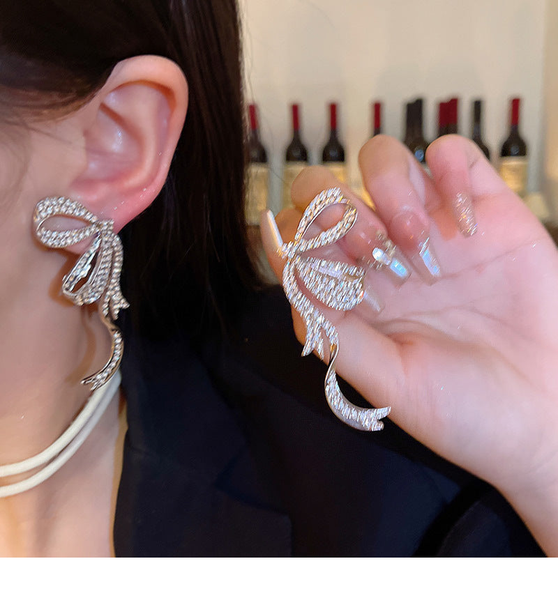 Light luxury niche high-end exaggerated butterfly earrings celebrity style