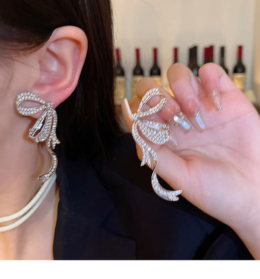 Light luxury niche high-end exaggerated butterfly earrings celebrity style