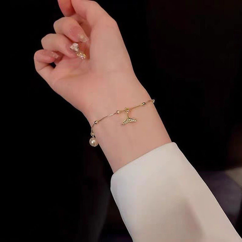 New zircon pearl niche versatile high-end love bracelet