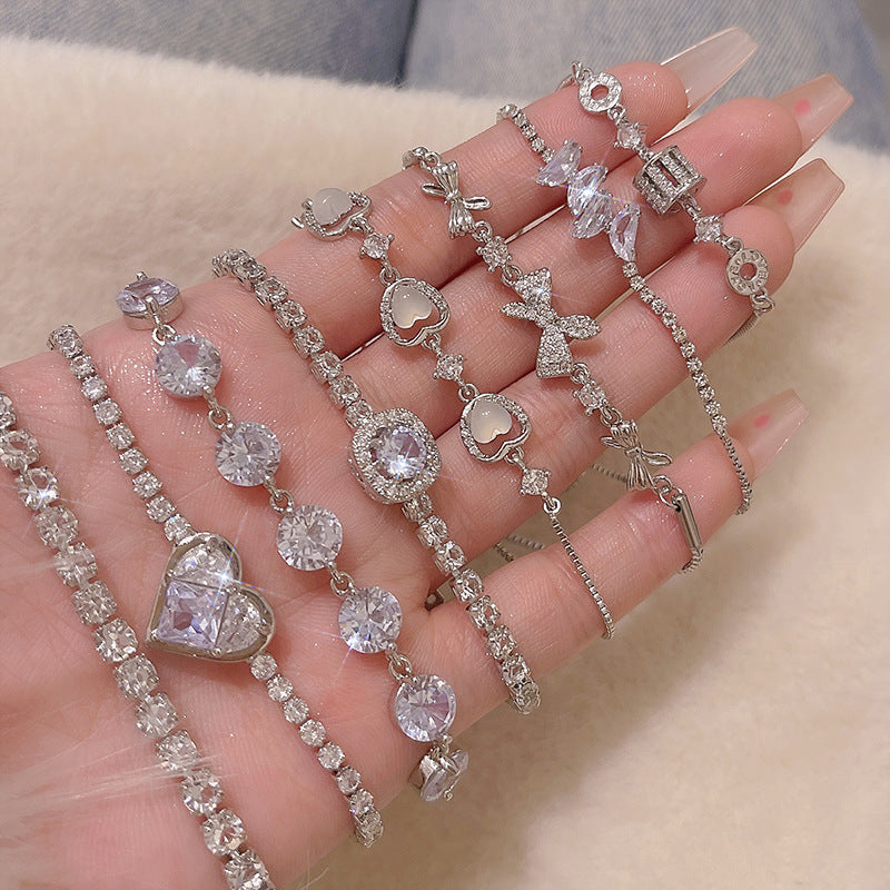 New zircon pearl niche versatile high-end love bracelet