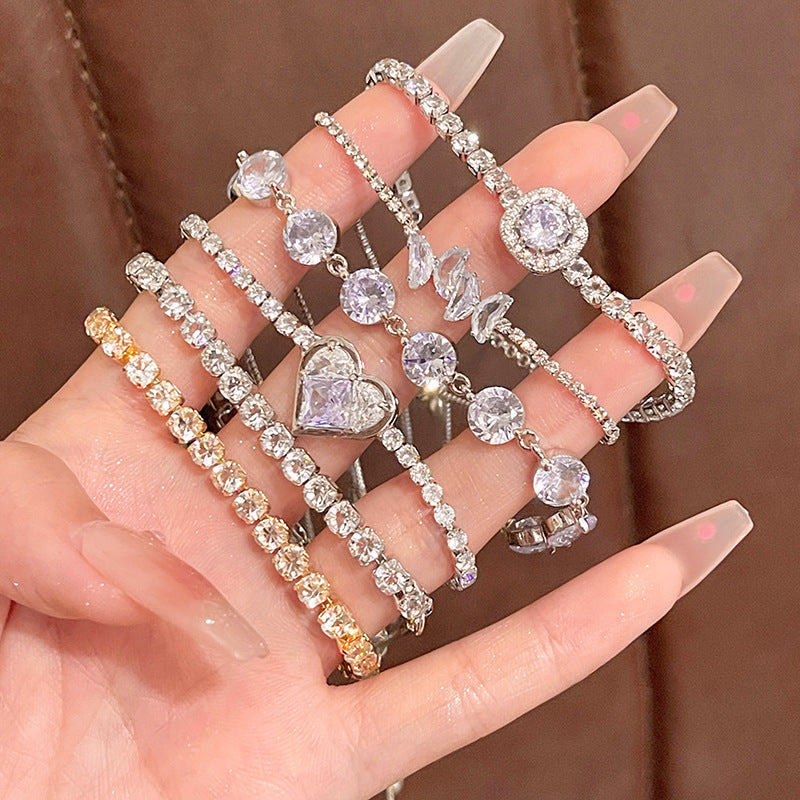 New zircon pearl niche versatile high-end love bracelet