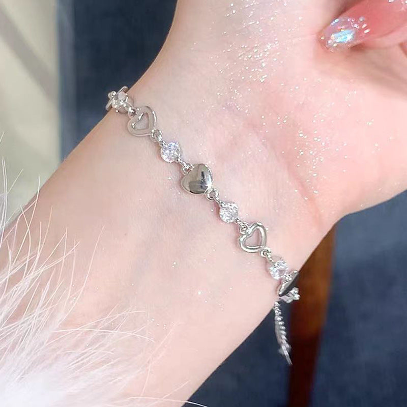 New zircon pearl niche versatile high-end love bracelet